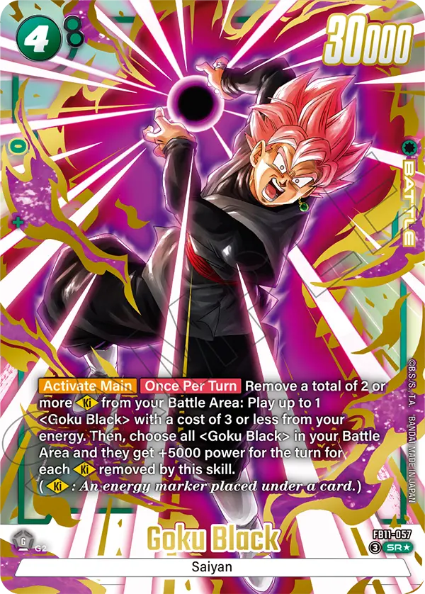 Goku Black FB11-057 Dragon Ball Fusion World card, Variant 1