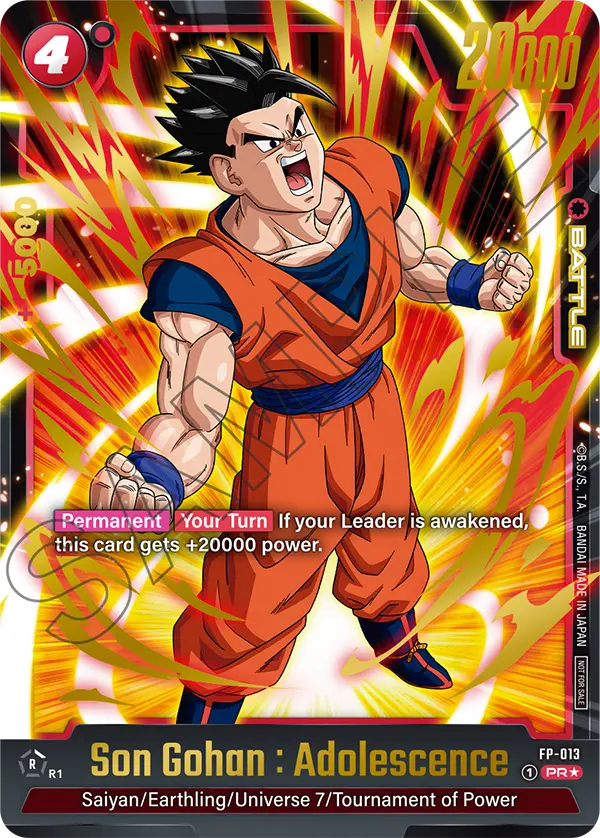 Son Gohan : Adolescence FP-013 Dragon Ball Fusion World card, Release Event Winner