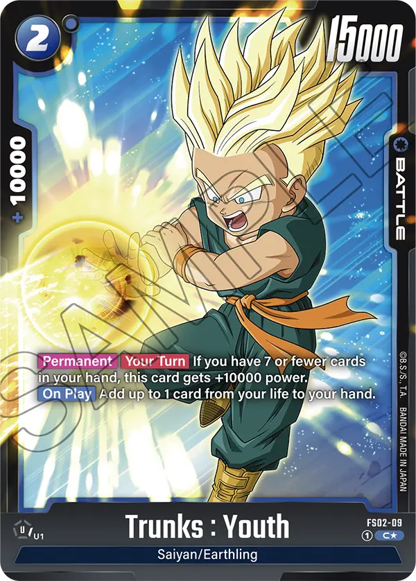 Trunks : Youth FS02-09 Dragon Ball Fusion World card, Alt Art