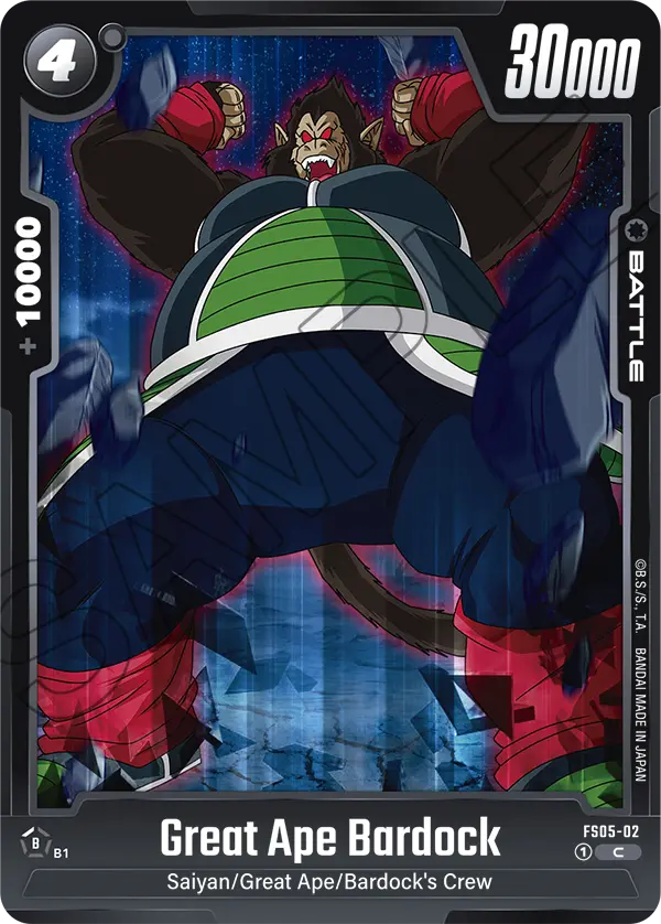 Great Ape Bardock FS05-02 card