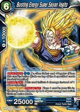 Bursting Energy Super Saiyan Vegito P-014 card