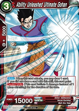 Ability Unleashed Ultimate Gohan P-020 Dragon Ball Masters card