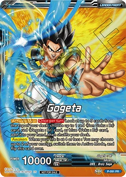 Gogeta P-091 Dragon Ball Masters card