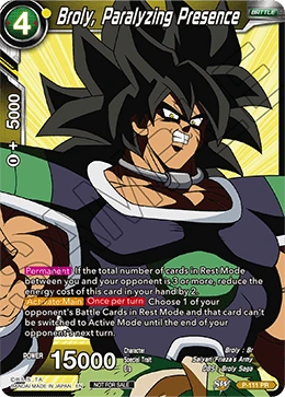 Broly, Paralyzing Presence P-111 card