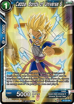Cabba, Bonds of Universe 6 P-127 Dragon Ball Masters card