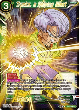 Trunks, a Helping Blast P-128_PR card