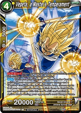 Vegeta, a Master's Temperament P-137 card
