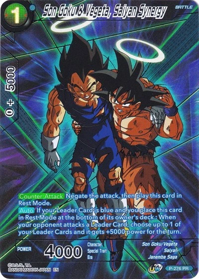 Son Goku & Vegeta, Saiyan Synergy P-276 Dragon Ball Masters card, Collector's Selection 2