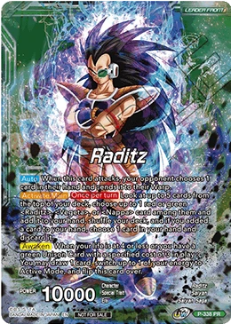 Raditz P-338 Dragon Ball Masters card, Gold Stamped