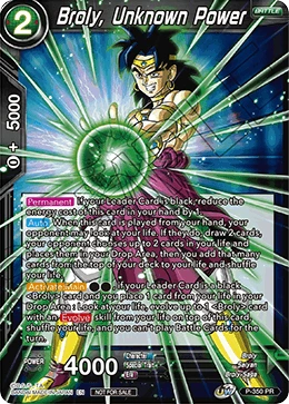 Broly, Unknown Power P-350 Dragon Ball Masters card