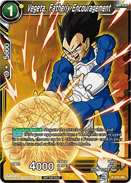 Vegeta, Fatherly Encouragement P-372 card