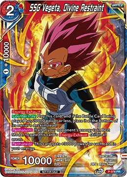 SSG Vegeta, Divine Restraint P-376 Dragon Ball Masters card, Release Event