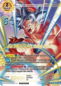 Ultra Instinct Son Goku, Limitless Awakening P-400 Dragon Ball Masters card, Promo