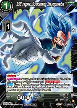 SSB Vegeta, Surmounting the Impossible P-427 card