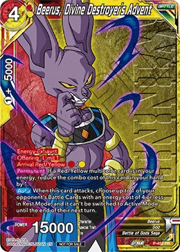 Beerus, Divine Destroyer's Advent P-452_PR card