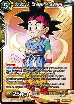 Son Goku Jr., the Newest in the Lineage P-531 card
