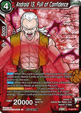 Android 13, Full of Confidence P-554 Dragon Ball Masters card, Winner
