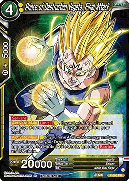 Prince of Destruction Vegeta, Final Attack P-565 card