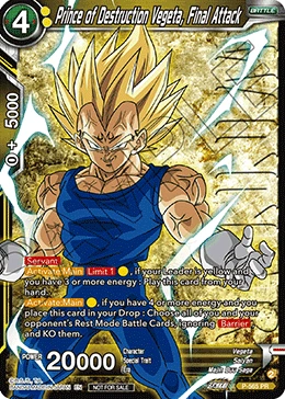 Prince of Destruction Vegeta, Final Attack P-565_PR card