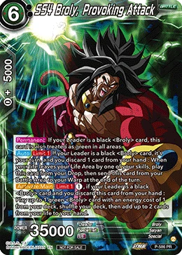 SS4 Broly, Provoking Attack P-586 Dragon Ball Masters card