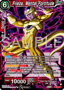 Frieza, Mental Fortitude P-603 Dragon Ball Masters card, Release Event
