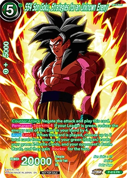 SS4 Son Goku, Strategies for an Unknown Enemy P-619 Dragon Ball Masters card, Promo