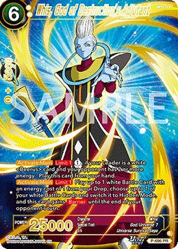 Whis, God of Destruction’s Adjutant P-696 Dragon Ball Masters card, Promo
