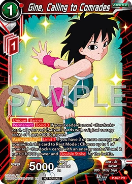 Gine, Calling to Comrades P-697 Dragon Ball Masters card