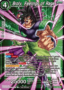 Broly, Feelings of Rage P-729 card