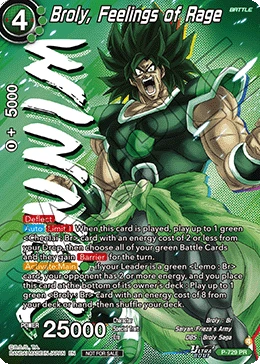 Broly, Feelings of Rage P-729 Dragon Ball Masters card, Event