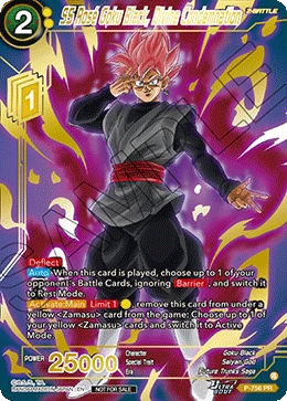 SS Rosé Goku Black, Divine Condemnation P-756 Dragon Ball Masters card, Gold Stamped