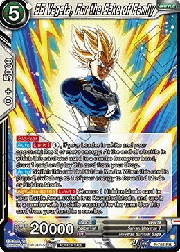 SS Vegeta, For the Sake of Family P-762 Dragon Ball Masters card