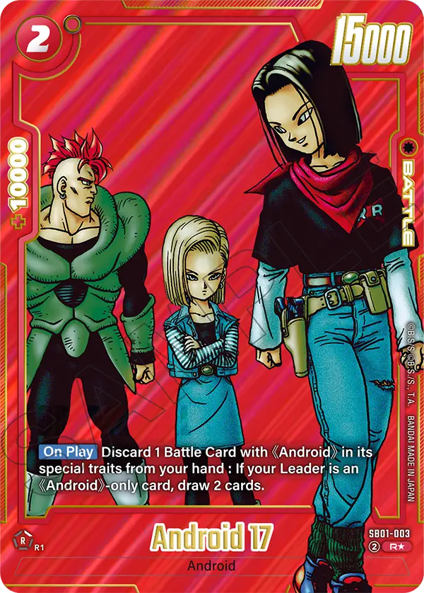 Android 17 SB01-003 Dragon Ball Fusion World card, Alt Art