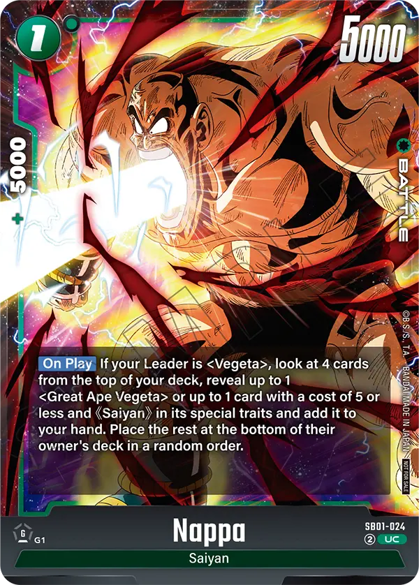 Nappa SB01-024 Dragon Ball Fusion World card, Variant 2