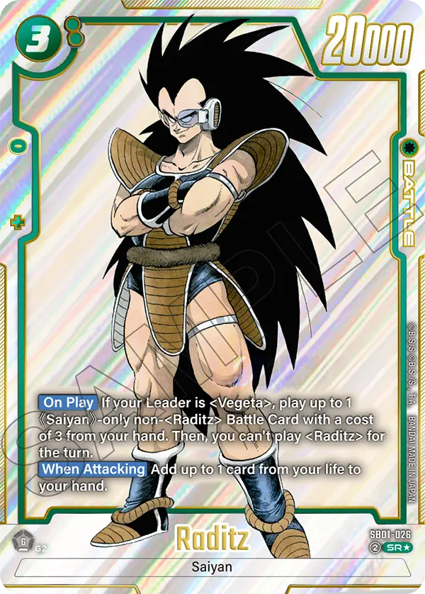 Raditz SB01-026 Dragon Ball Fusion World card, Alt Art