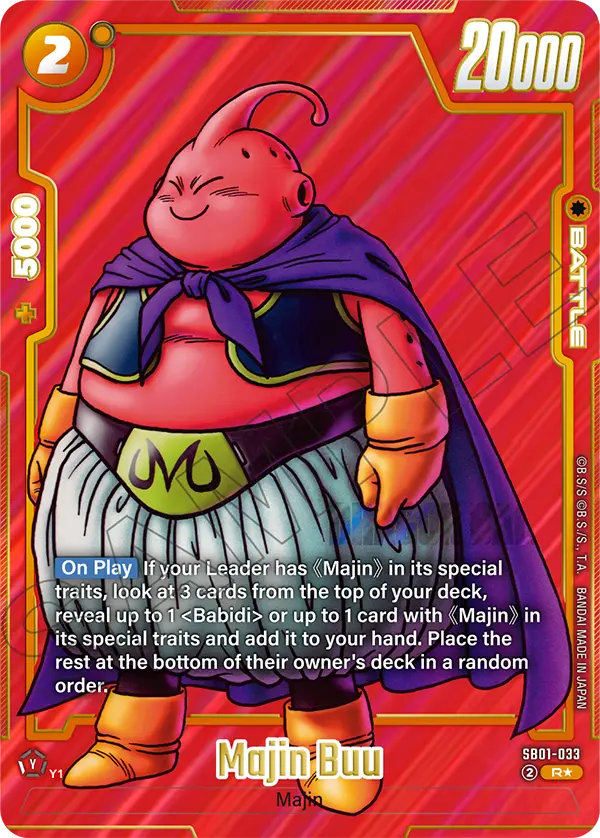 Majin Buu SB01-033 Dragon Ball Fusion World card, Alt Art