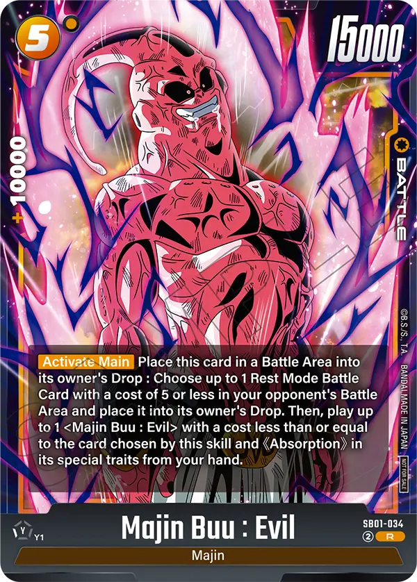 Majin Buu : Evil SB01-034 Dragon Ball Fusion World card, Promo