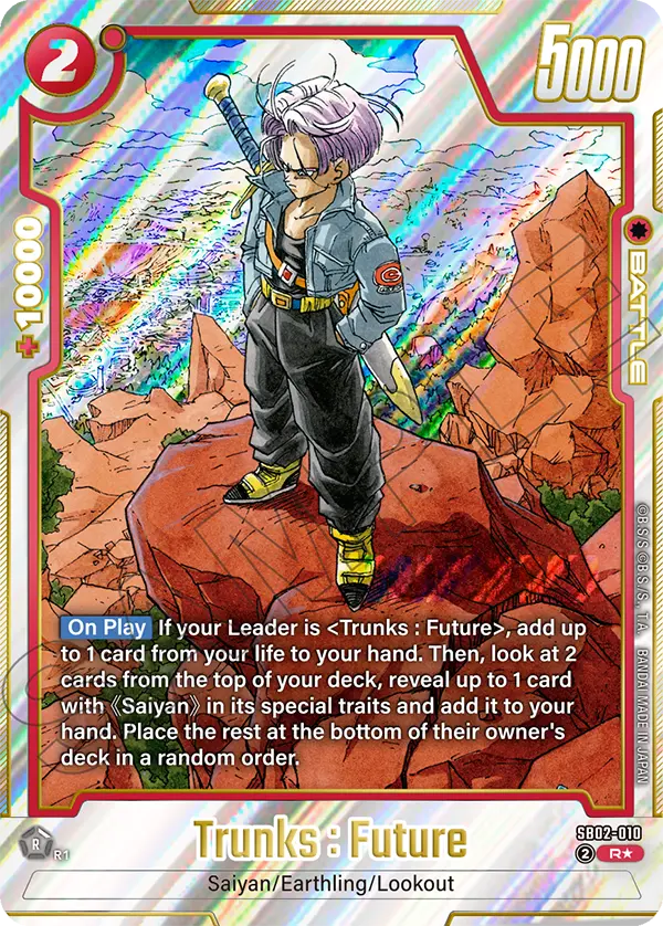 Trunks : Future SB02-010 Dragon Ball Fusion World card, Alt Art