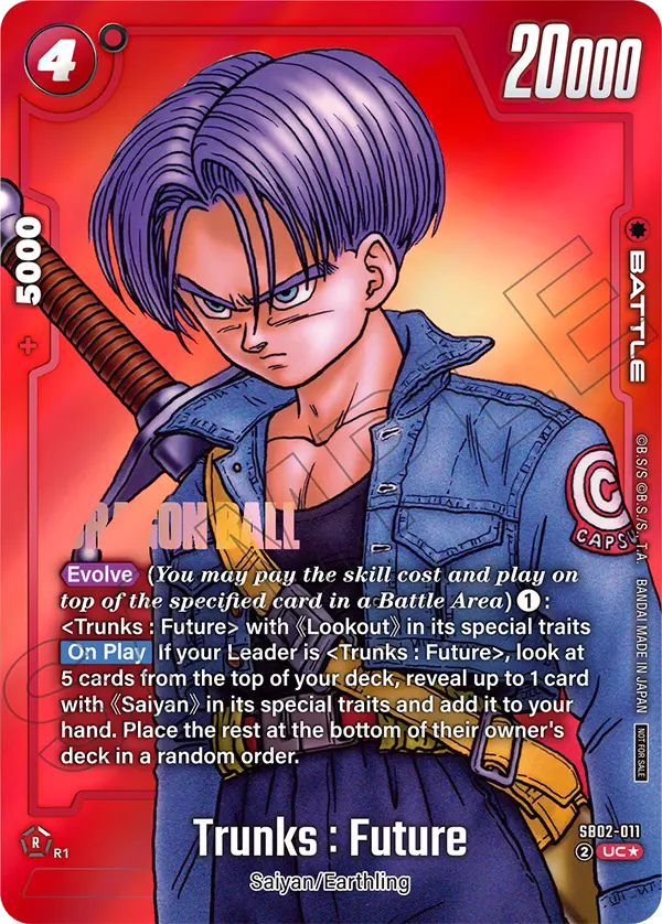 Trunks : Future SB02-011 Dragon Ball Fusion World card, Promo
