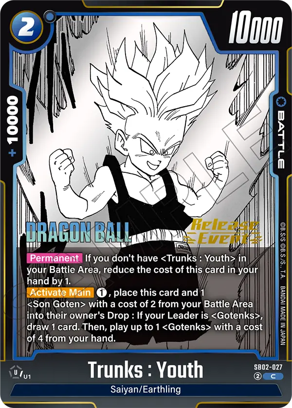 Trunks : Youth SB02-027 Dragon Ball Fusion World card, Release Event