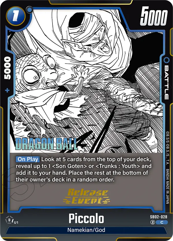 Piccolo SB02-028 Dragon Ball Fusion World card, Release Event
