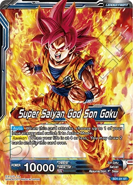 Super Saiyan God Son Goku SD1-01 card