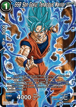 SSB Son Goku, Tenacious Warrior SD12-03 Dragon Ball Masters card