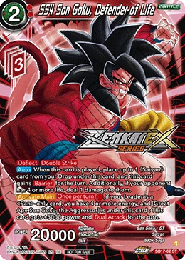 SS4 Son Goku, Defender of Life SD17-02 Dragon Ball Masters card, Promo 3