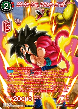 SS4 Son Goku, Defender of Life SD17-02 Dragon Ball Masters card, Promo 4