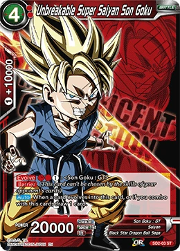 Unbreakable Super Saiyan Son Goku SD2-03_PR card