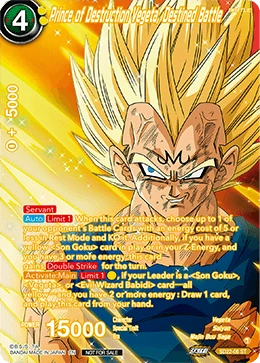 Prince of Destruction Vegeta, Destined Battle SD22-06 Dragon Ball Masters card, Alt Art