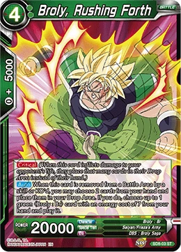 Broly, Rushing Forth SD8-03 Dragon Ball Masters card