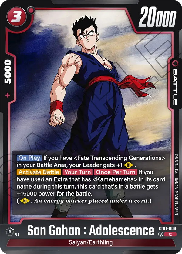 Son Gohan : Adolescence ST01-009 card