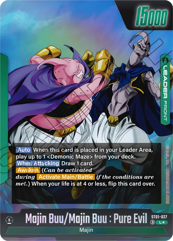 Majin Buu/Majin Buu : Pure Evil ST01-027 Dragon Ball Fusion World card, Variant 1